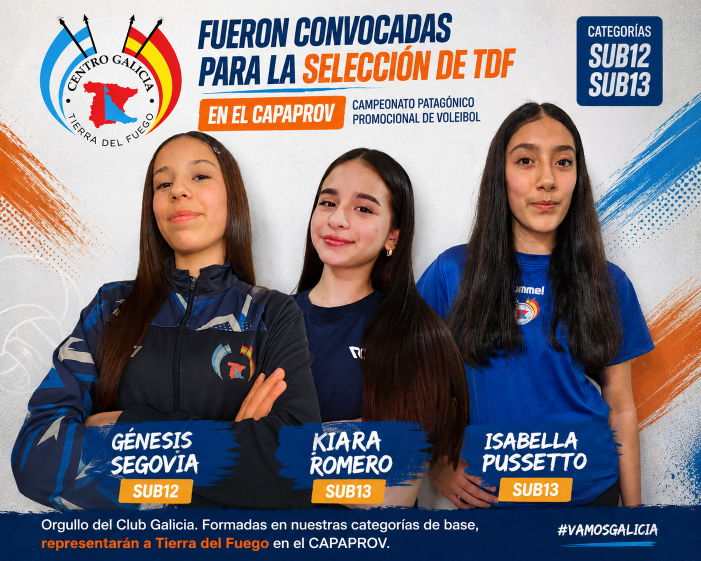 INSTITUCIONES FUEGUINAS: TRES JUGADORAS DEL CLUB GALICIA FUERON CONVOCADAS PARA REPRESENTAR A TIERRA DEL FUEGO